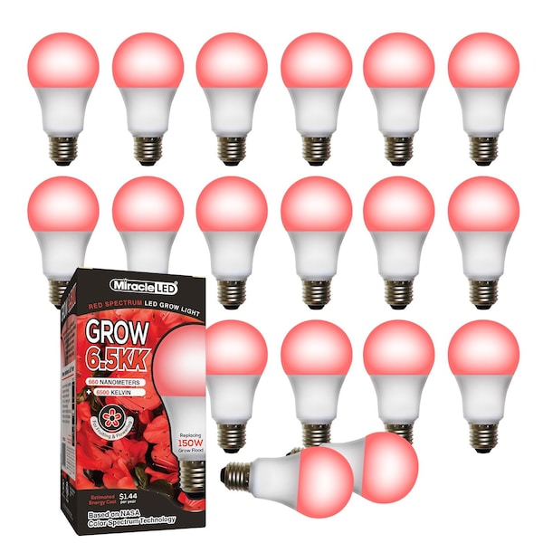 Miracle Led 6.5KK Pro-Pack Indoor Grow Light Bulb, 6500K Red Spec. Replace 150W Grow Bulbs, 18PK 801896 - main